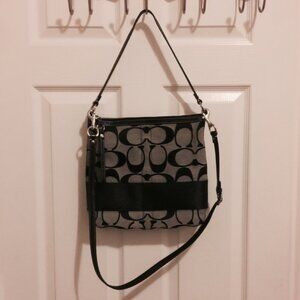 Coach Teal and White Patterned Scarf